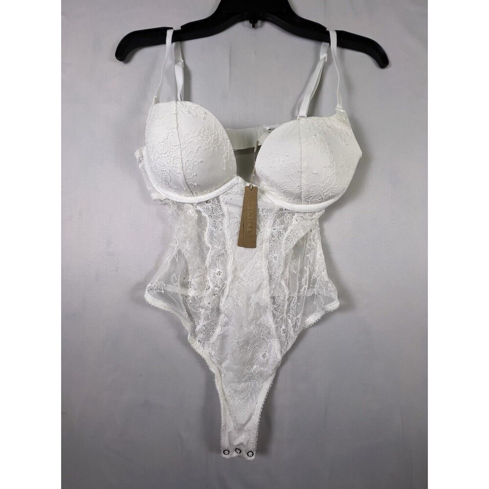 Skims Ultra Fine Lace Lightly Lined Bodysuit Marble Size M NWT